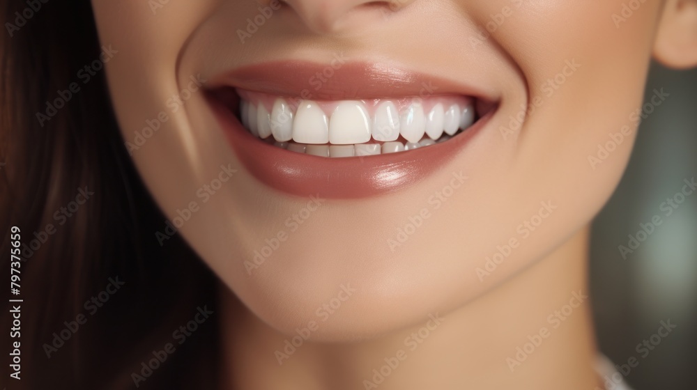 a close up of a woman's smile a close up of a woman's smile