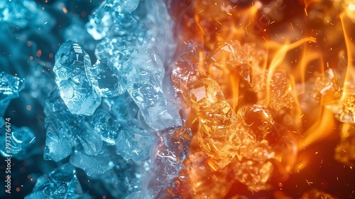 Fire and Ice, A contrasting combination of hot and cold elements photo