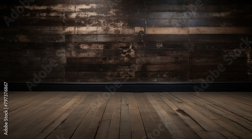 a wooden wall and floor