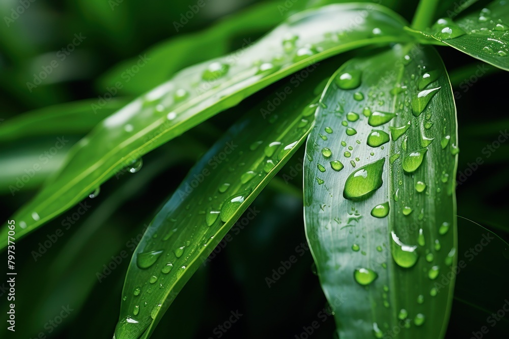 a close up of water droplets on a leaf a close up of water droplets on a leaf