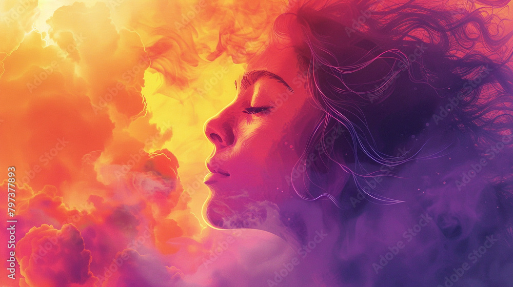  ethereal digital portrait with soft hues blending 