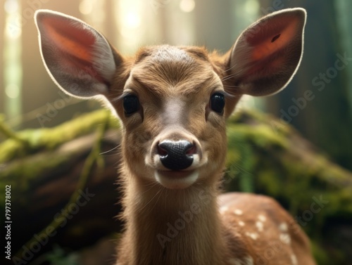 a close up of a deer