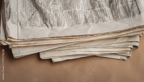 Newspaper old paper background with paper, Newspaper paper grunge vintage old aged texture, Ai Generate