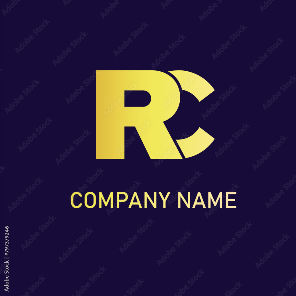 Fototapeta premium Free Vector Abstract Brand RC letter logo illustration design.