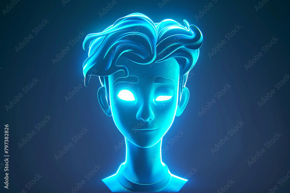 3d game character cartoon portrait glow effect 3d game character cartoon portrait glow effect