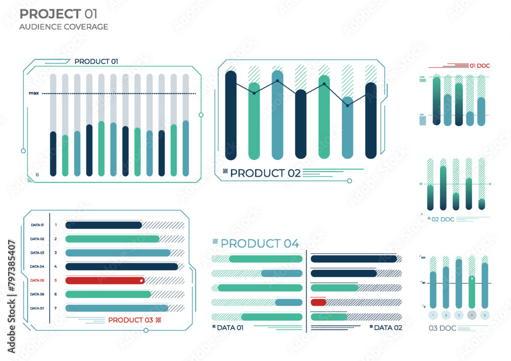 Business elements charts in color. Finance Charts. Business elements charts in color. Finance Charts.