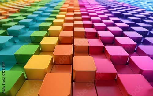 rainbow colors hexagons modern background 3d rendering very beautiful 3d illustration