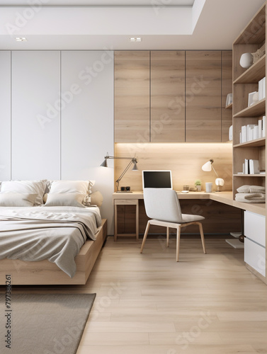 modern living room with bed © MMAJID
