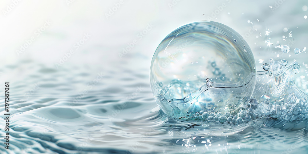 water drops and bubbles,,Collagen Skin Serum and Vitamin , bubbles in water, for beauty skin care cosmetics, spa products,abstract oil bubbles or face serum background. Oil and water bubbles .banner water drops and bubbles,,Collagen Skin Serum and Vitamin , bubbles in water, for beauty skin care cosmetics, spa products,abstract oil bubbles or face serum background. Oil and water bubbles .banner