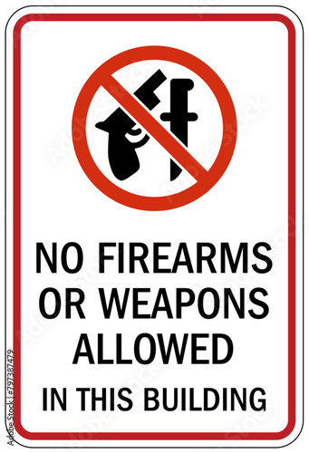 No weapon sign no firearms