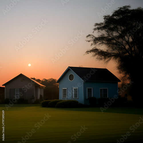 sunset in the countryside