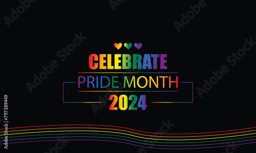 Diverse Expression Text Illustration Design for Pride Month 2024
