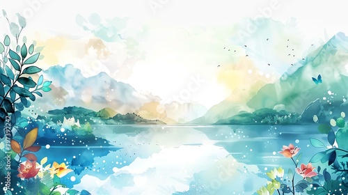 Watercolor, cartoon, hand drawn, bright 3D animation, minimalist style