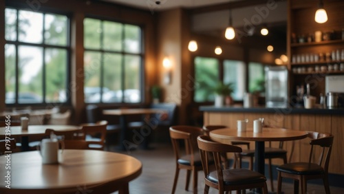 Caffeine Dreams Abstract Blurred Interior of Coffee Shop