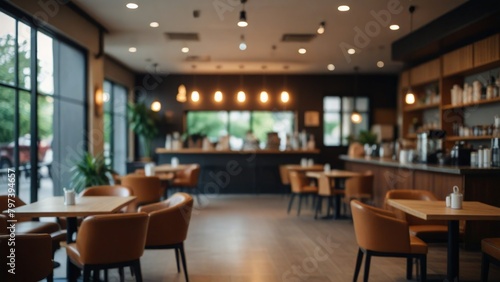 Caffeine Dreams Abstract Blurred Interior of Coffee Shop