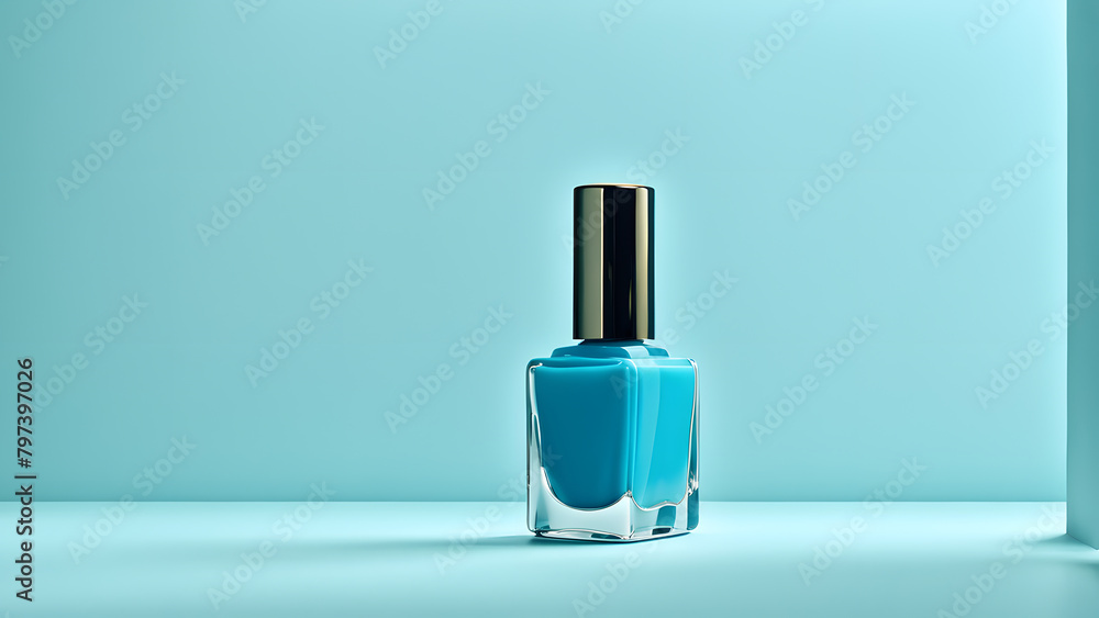 A bottle of nail polish is sitting on a table