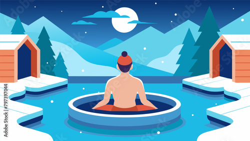 Taking turns between the dry heat of the sauna and the icy blast of a snowcovered plunge pool creating a cycle of relaxation and revitalization..