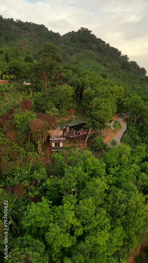 Aerial view of a view point restaurant in Krabi Thailand Aerial view of a view point restaurant in Krabi Thailand