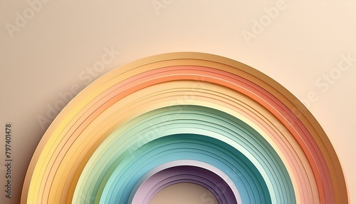 Abstract iridescent shape, 3d render, Ai Generate 