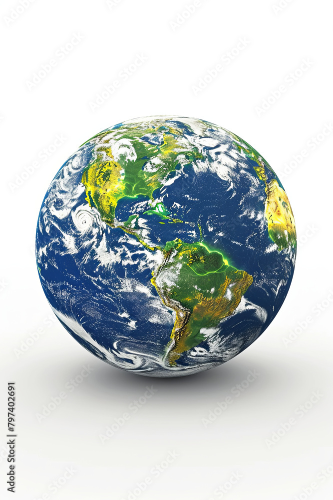 Representation of Earth, isolated on a plain white background Representation of Earth, isolated on a plain white background