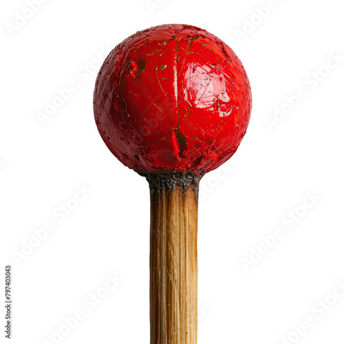 full-up of a red match on Transparent Background photo
