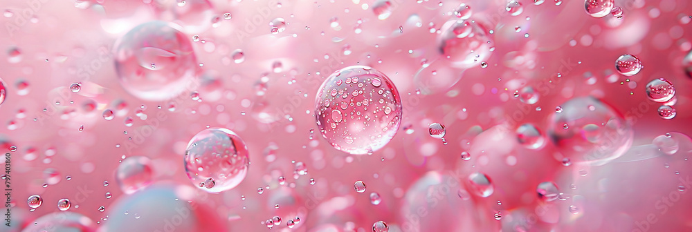 red pink abstract oil bubbles or face serum background. pink Oil and water bubbles molecule ,pink Bubbles oil or collagen serum for cosmetic product, banner poster red pink abstract oil bubbles or face serum background. pink Oil and water bubbles molecule ,pink Bubbles oil or collagen serum for cosmetic product, banner poster