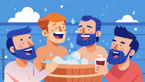 With sweat pouring down their faces the entrepreneurs laugh and unwind exchanging stories and ideas in the relaxing atmosphere of the sauna..