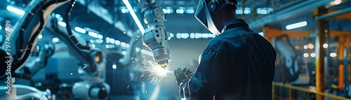 welder working on an automobile production line photo
