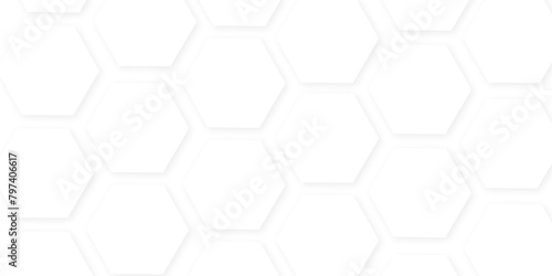 Abstract background with hexagon, modern abstract vector polygonal pattern.  Futuristic abstract honeycomb technology white background.