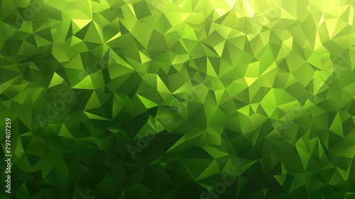 Abstract green gradient lowploly of many triangles background for use in design,triangulated texture. Design 3d. Polygonal geometrical pattern. Triangular modern style
