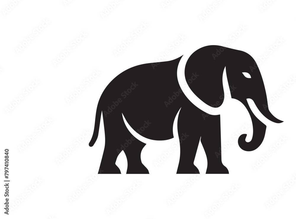 Elephant vector silhouette set isolated 
