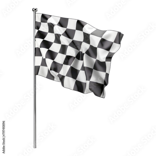 Checkered flag isolated on transparent background
