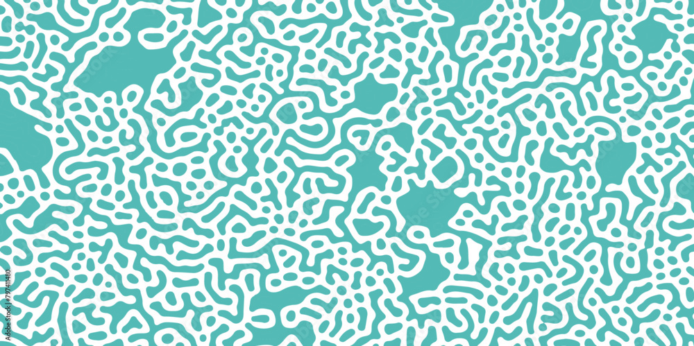 Fototapeta premium Turing pattern concept design background. Abstract seamless patterns background. Abstract blue colored background. Vector illustration