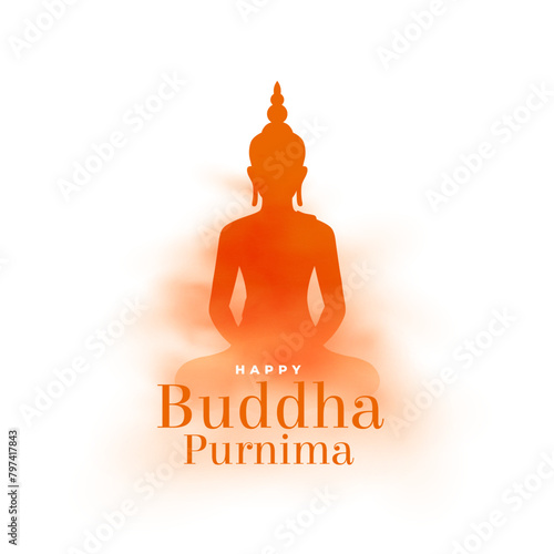 happy buddha purnima or vesak day greeting background design