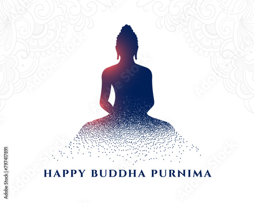 elegant buddha or guru purnima event background in particle style