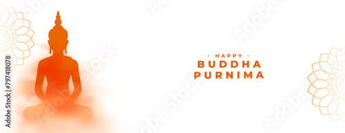 happy buddha or guru purnima holiday banner