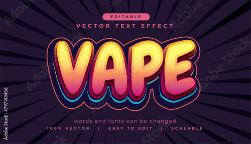 stylish vape editable text effect in 3d style
