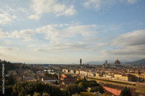 Iconic Florence skyline at sunset over Arno River © Gether.C