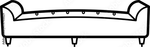 Daybed Sofa Vector Outline Illustration