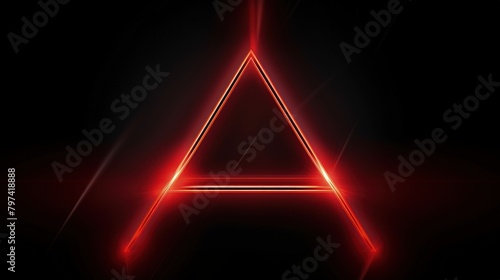 neon red triangle glowing light background
