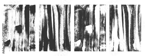 hand painted white and black dirty texture banner in set