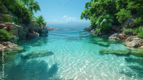 Tropical Cove with Clear Turquoise Waters