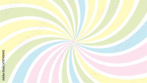 Abstract colorful background. Colorful pastel spiral sunburst background design