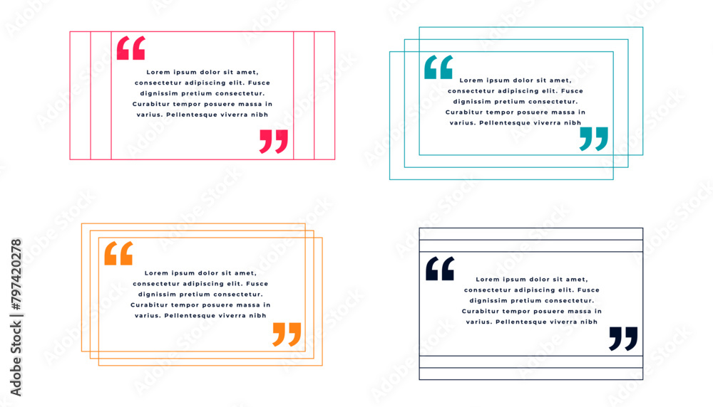 collection of quote box frame template for web talk or comment