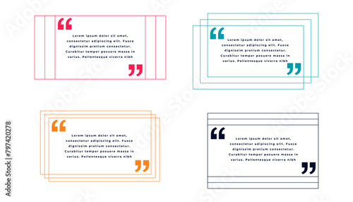 collection of quote box frame template for web talk or comment
