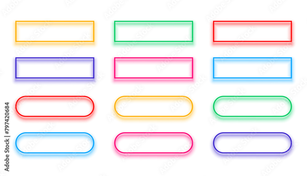 set of colorful web app button sign with empty space set of colorful web app button sign with empty space