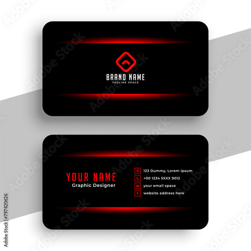dark black business identity card template for office biz