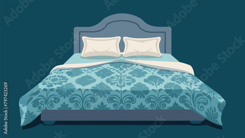 A set of jacquard bedding featuring a raised pattern in a silky smooth fabric adding depth and texture to the bed..