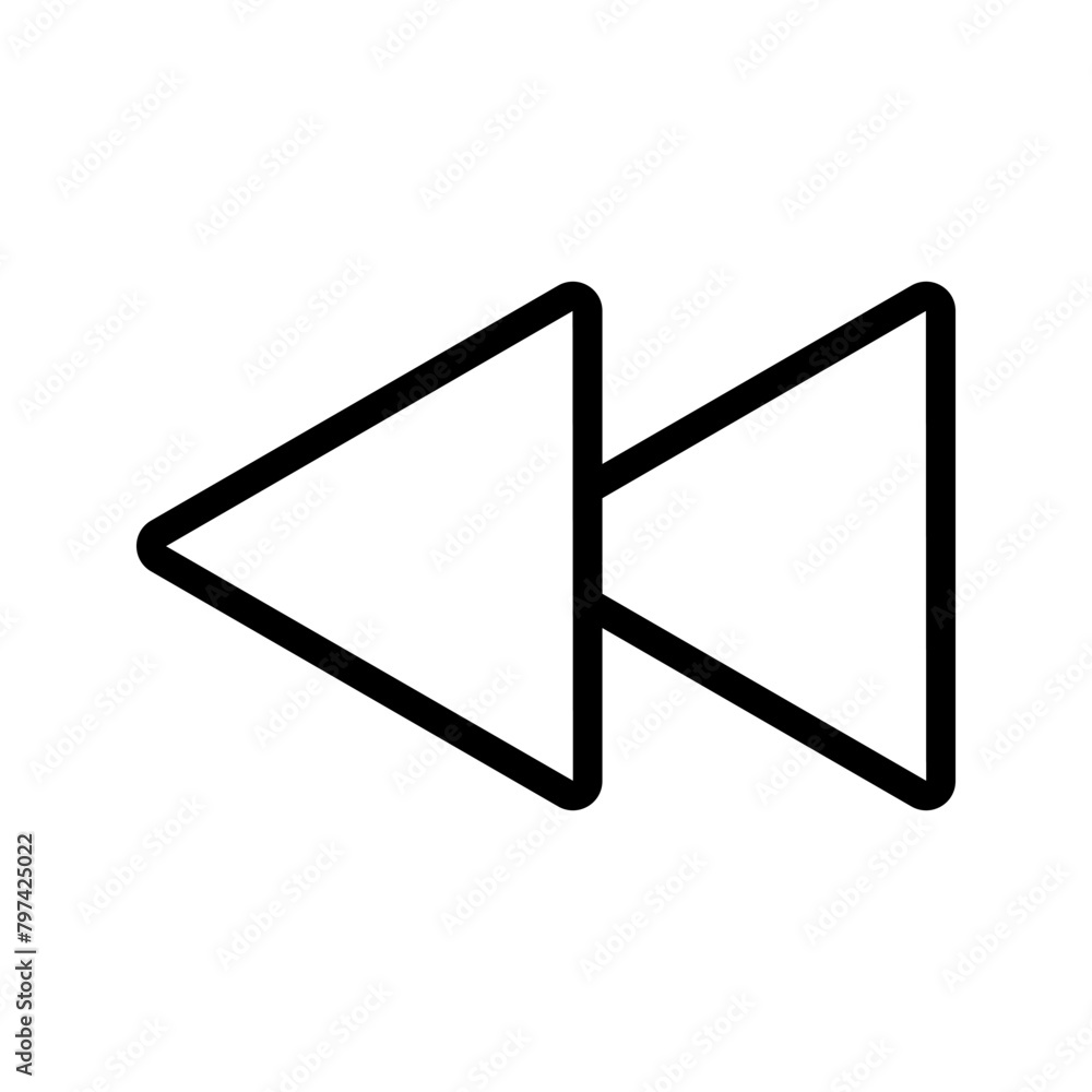 rewind icon. flat illustration of rewind vector icon for web color editable rewind icon. flat illustration of rewind vector icon for web color editable