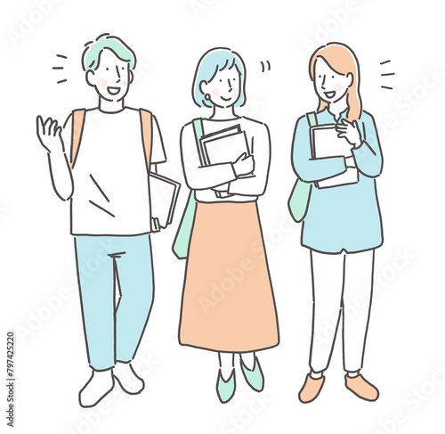 会話を楽しむ大学生